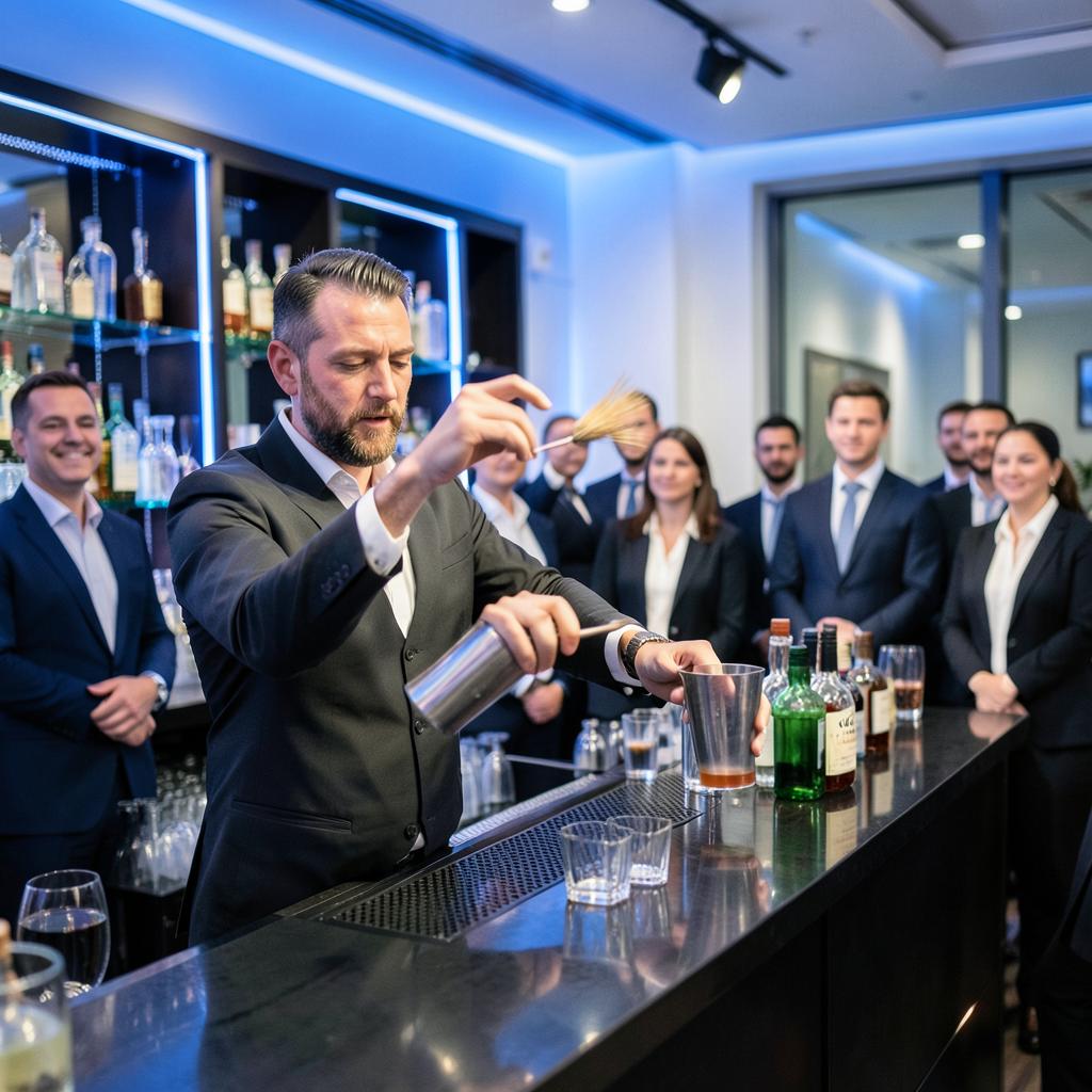 Bartender show at a corporate event